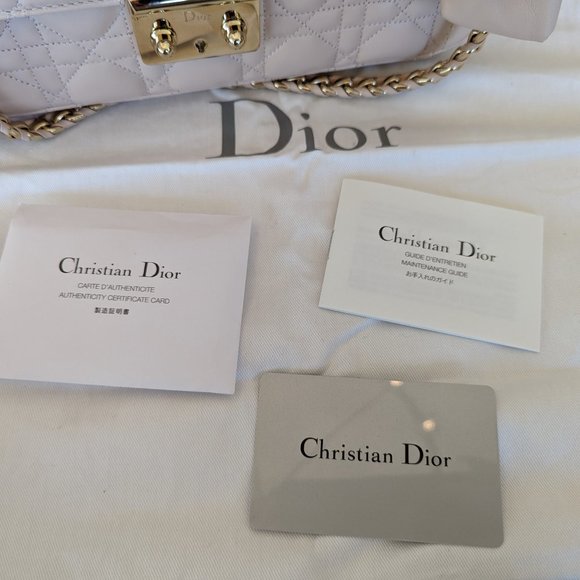 Dior Quilted Shoulder Bag in Cream with Gold Chain - Picture 12 of 14